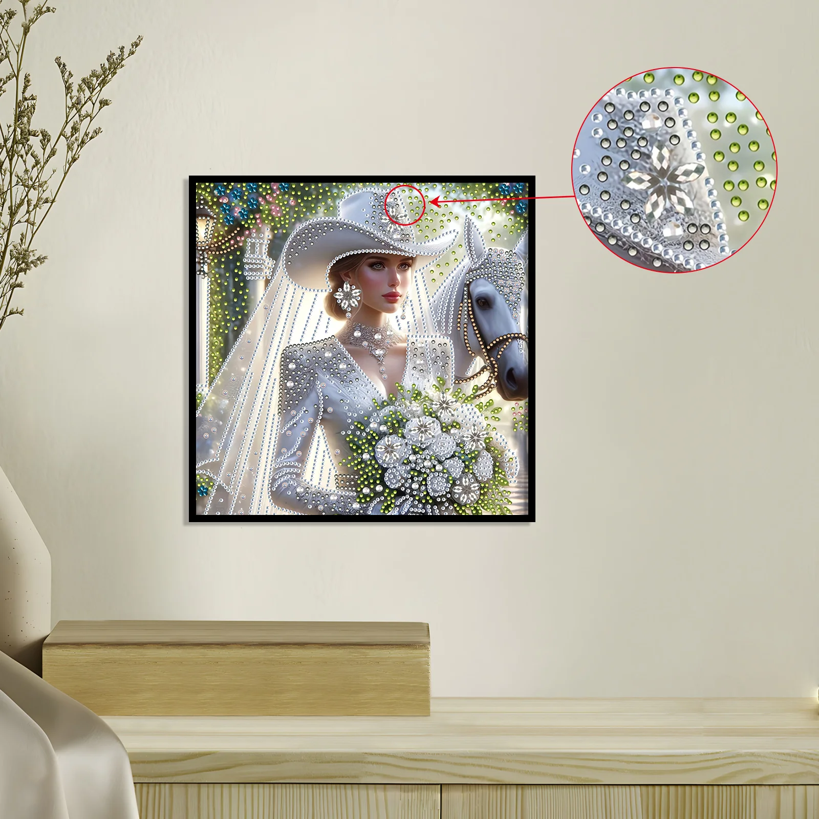 Bride Special Shape Diamond Art Painting Kit for Adult Beginner,Crystal Diamond Special Shape Kit for Home Wall Decoration Gift view 4