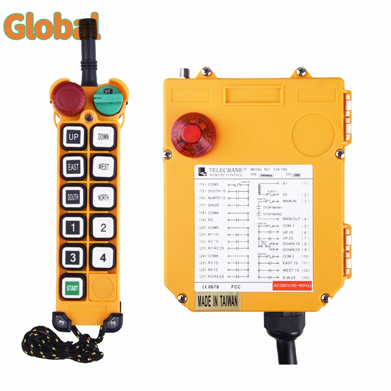 

F24-10D 10 buttons double speed Industrial Wireless Radio Crane Remote Control switches Hoist overhead bridge Crane Lift control