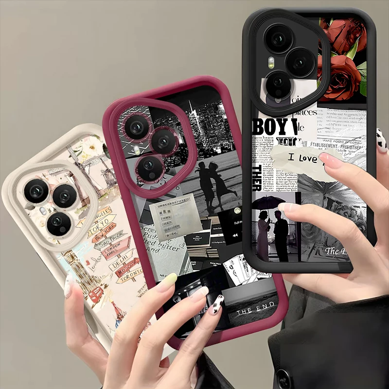 Soft Silicone Phone Case For Honor 400 200 Pro Magic7 Lite X8c X9c Smart X6a X6b X6c Daily Life Collage Pattern Shockproof Cover