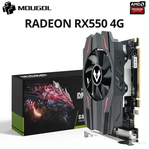 MOUGOL Original AMD GPU Radeon RX 550 4G Grafikkarte GDDR5 14 nm DP DVI 128 Bit Gaming Video GPU Karte für Desktop-Computer Combo