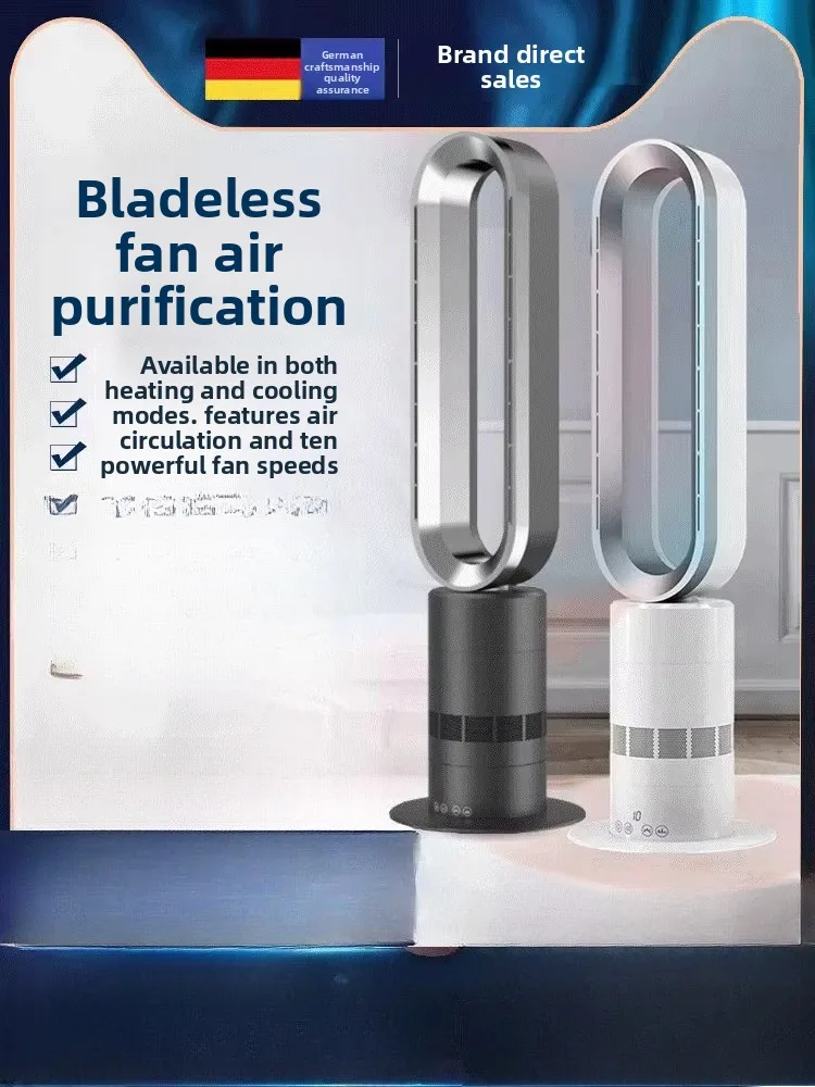 220V German Angelo Bladeless Fan Tower Floor Standing Air Purifier Heater Cooler 2 in 1 Home Use