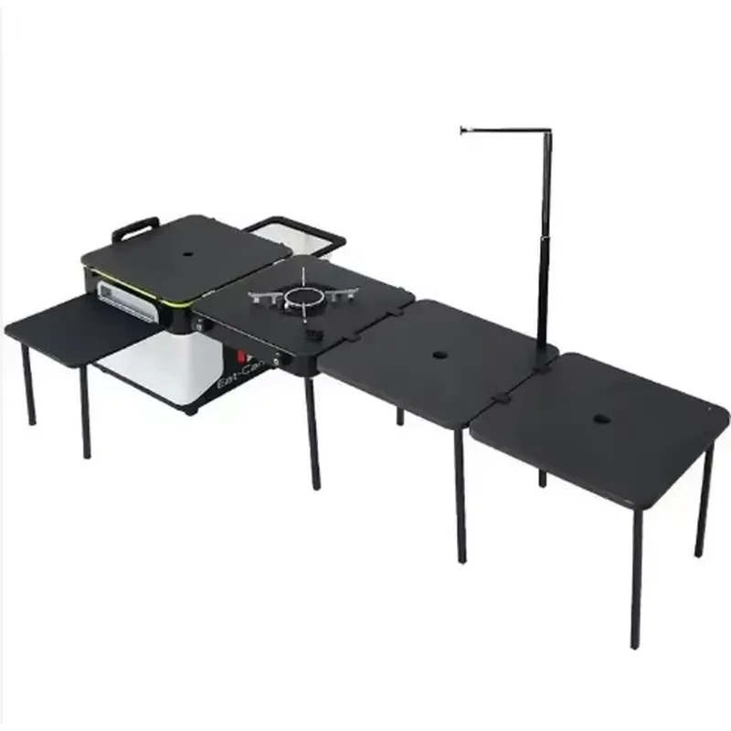 All-in-One Portable Camping Kitchen for Foldable Table with Integrated Stove for Compact Road Trip and Car Camping Equipment