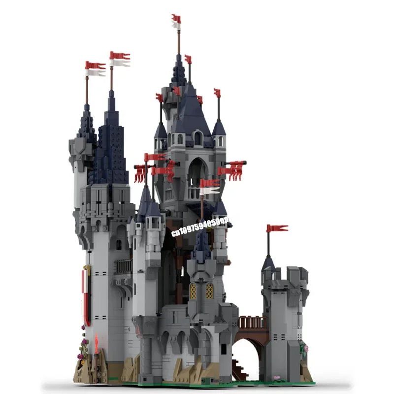 Nieuwe 2543 Stuks Moc Europese Middeleeuwse Street View Falcons Kasteel Palatial Model Diy Creatieve Ideeën Speelgoed Verjaardagscadeautjes Aangepaste Puzzel