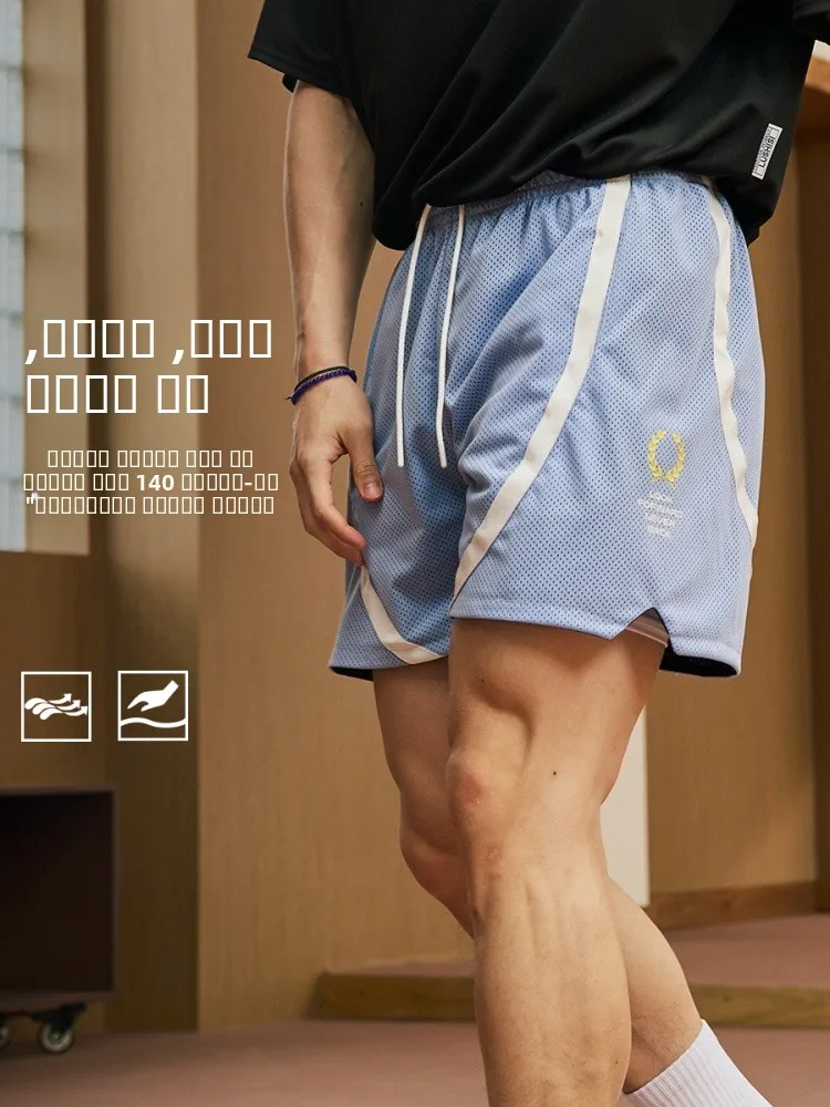 

Luisi Baskeall Training Fitn orts Casual Patchwork Spor Men's Summer mid Waist Loose Fit Knee High Straight Leg