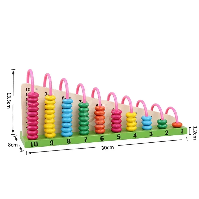 Ábaco de madeira brinquedos de matemática do bebê arco-íris grânulo brinquedo matemático habilidade aprendizagem educação precoce brinquedo presente contagem ábaco brainstorm