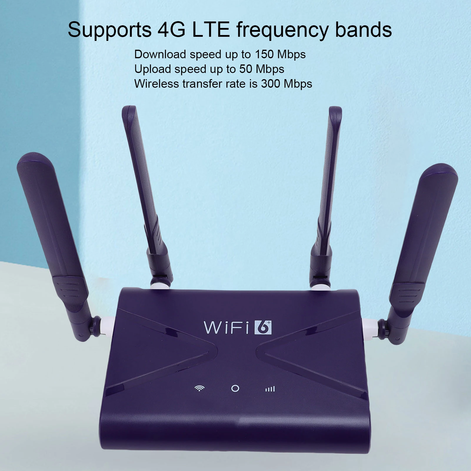

CPE Router WiFi6 Wireless Router 300Mbps 4G 5G CPE LTE Router with SIM Card Slot 4 Antennae for Phone Laptop PC Wireless Router