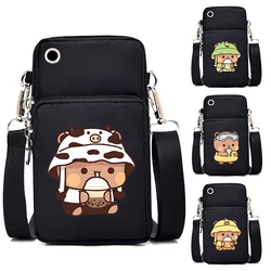 Bubu Dudu Anime Bear Bobo Tea Mini Mobile Phone Bag Women's Messenger Bag Hanging Neck Coin Purse Vertical Small Crossbody Bag