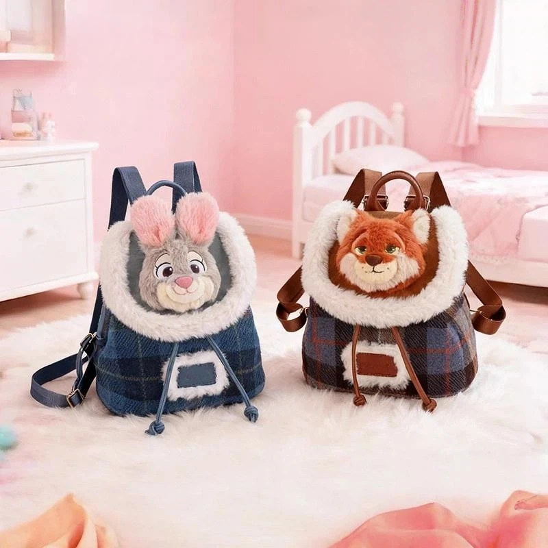 

New In Stock Zootopia Peripheral Plush Backpack Doll 3D Cartoon Cute High Quality Fashion Casual Bag Birthday Present For Friend