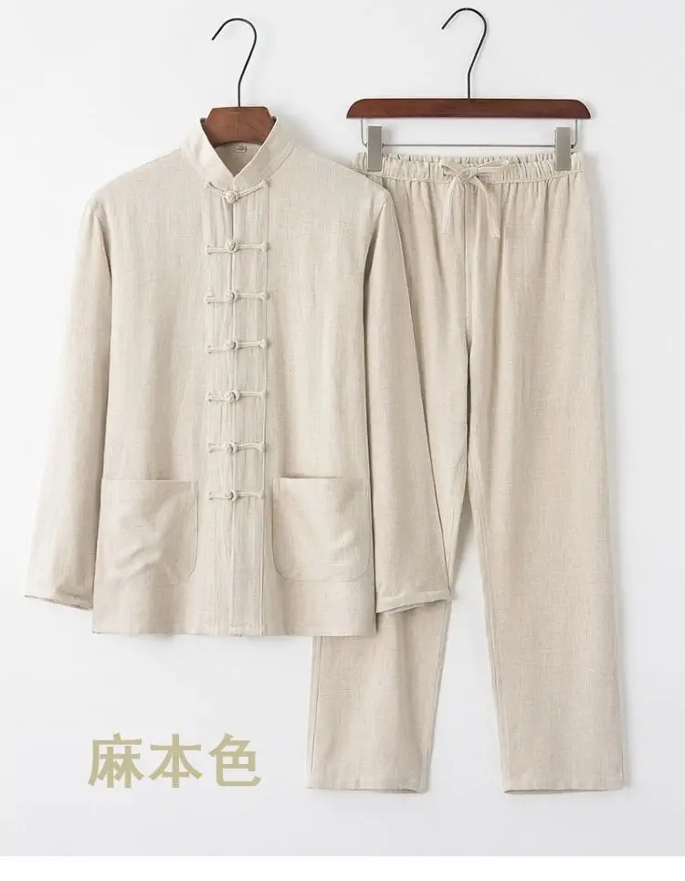 2026 Herren Chinesischer Traditioneller Tang-Anzug Hanfu Kung Fu 2-teiliges Set Oberteil und Hose Neujahrsparty Festival Übergröße M XXXXXL – Detail 10