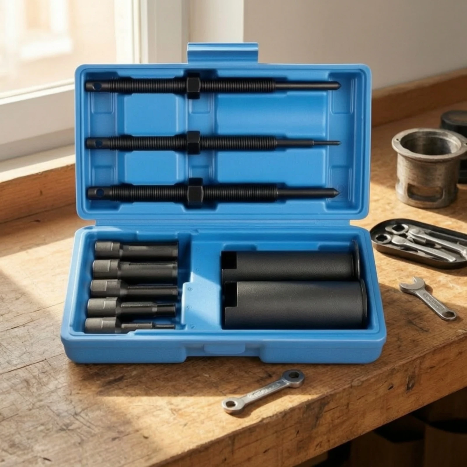 12 Pieces Inner Bearing Puller with Case Coated Steel Internal Bearing Puller Heavy Duty Corrosion-Resistant