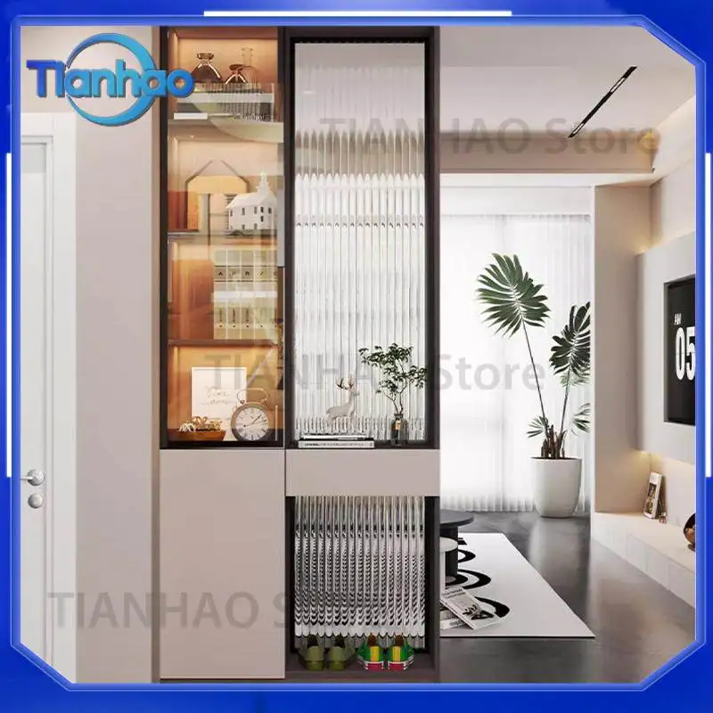 Advanced Sense Home Entrance Cabinet Opposite Door Screen Partition Living Room Solid Wood Custom Door Locker for Home