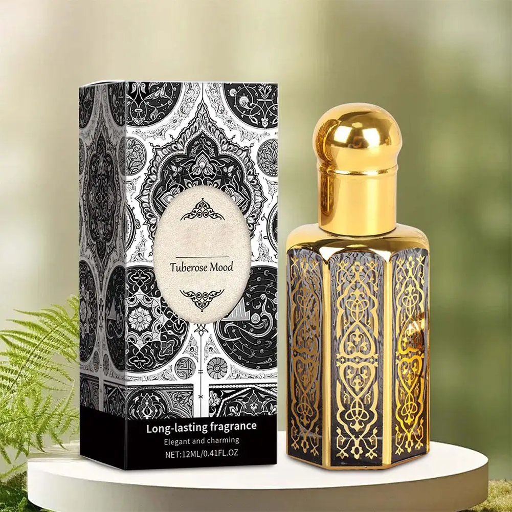 Perfume misterioso e exótico 12ML portátil mini ouro luxo recarregável óleos essenciais perfume