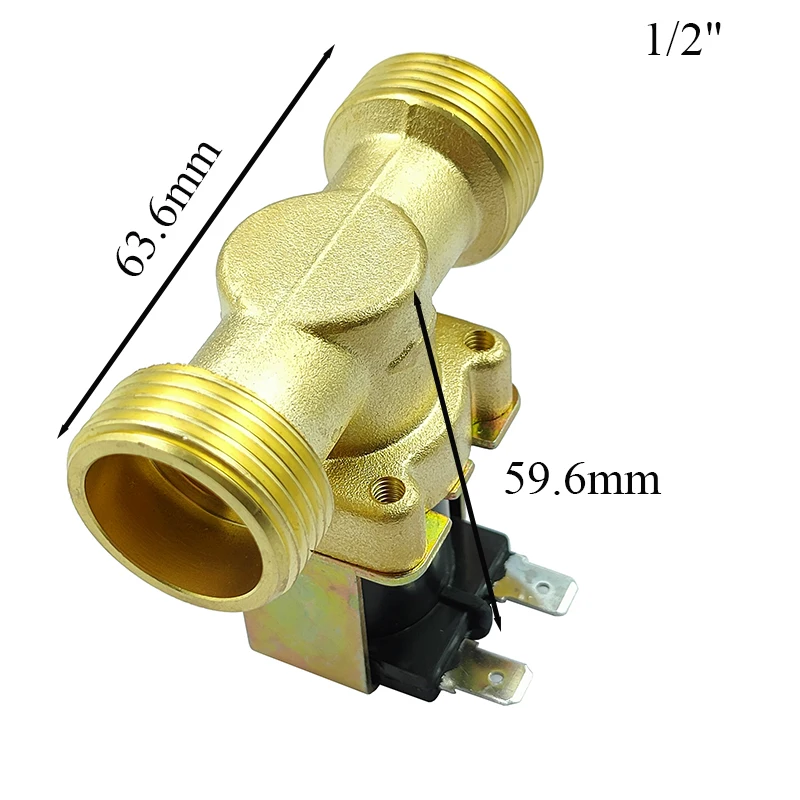 Válvula de agua - 1/2 Válvula de solenoide de 220V AC válvula de agua de latón normalmente cerrado Válvula electromagnética eléctrica magnético for el Control del agua