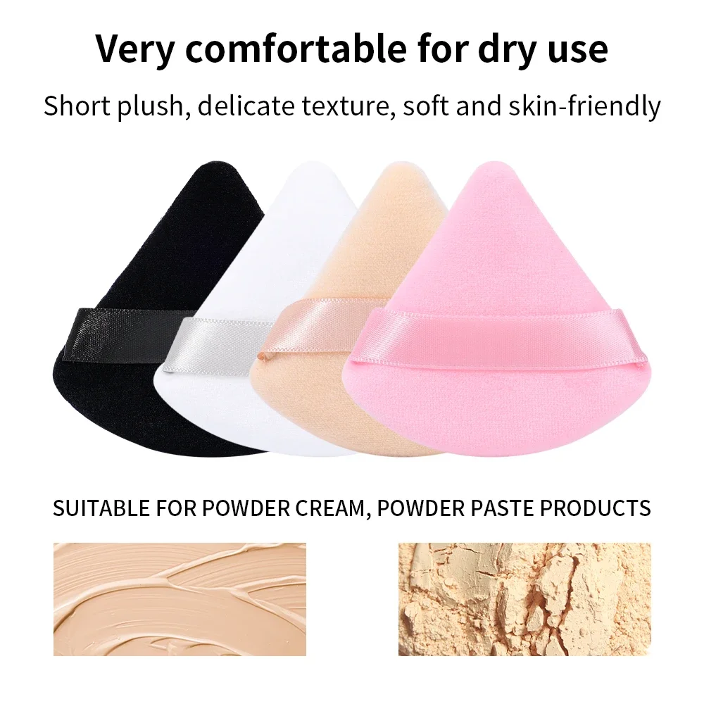 Portable Triangle Velvet Powder Puff Flours Mini Face Makeup Sponge Cosmetics Washable Lightweight Cosmetics Puff Accessories