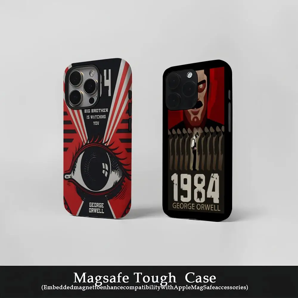 

1984 g-George Orwells Phone Case Film Korean INS for iPhone 16 15 14 13 12 11 Pro Max Plus Luxury Magnetic Double-layer Cover