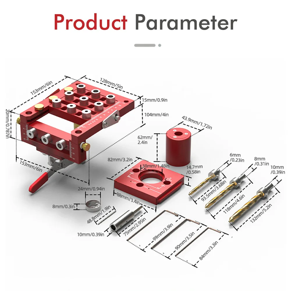 Three-in-one Woodworking Hinge Positioning Hole Punch Locator Tool for Furniture Model XY-JL003 Customizable