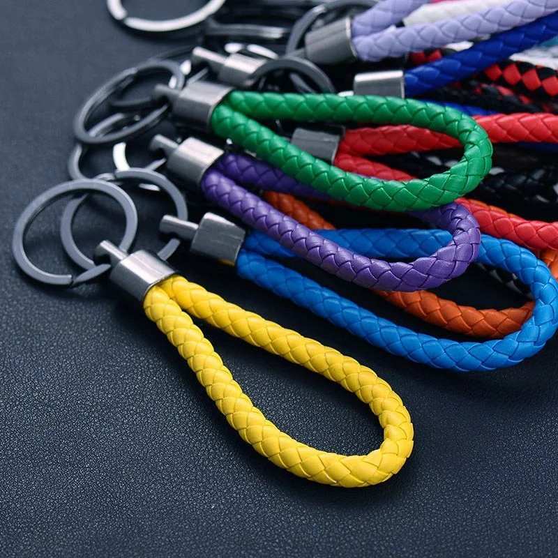 Men\'s Luxury Car Keychain with Metal Woven Rope Loaders Forklifts Excavators Parts