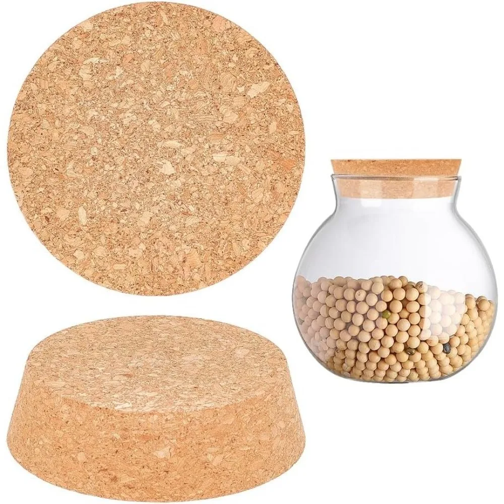 Large Tapered Cork Plugs 2pcs Wooden Wine Bottle Stoppers for Mason Jars Glass Bottles and Pottery 4.3