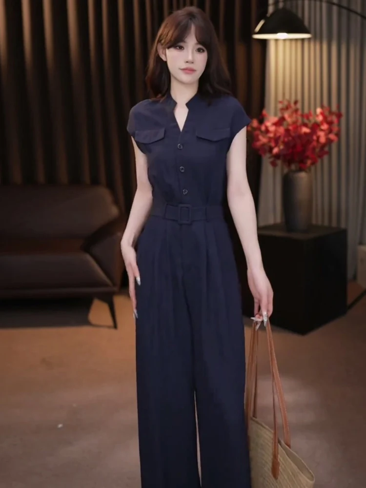 

Faionable Высококачественный цельный костюм, женский летний новый костюм для похудения с завязкой на талии, модный цельный брючный костюм с S...