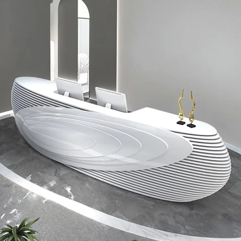 

Modern office Reception Restaurant Bar checkout page New design Wooden furniture