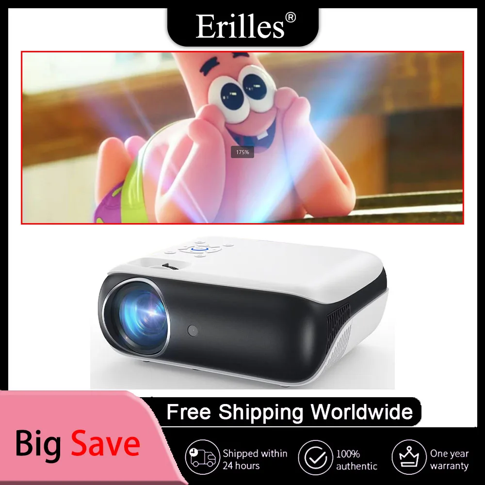 Projector Native 1080P Bluetooth Projector Portable 1920x1080dpi Outdoor Full HD Mini Projector Home Bedroom Speaker 9500Lumens