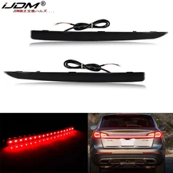iJDM For Lincoln MKZ Red LED Rear Bumper Reflector Lights Function as Tail,Brake & Rear Fog Lamps Sequential Turn Signal Lights