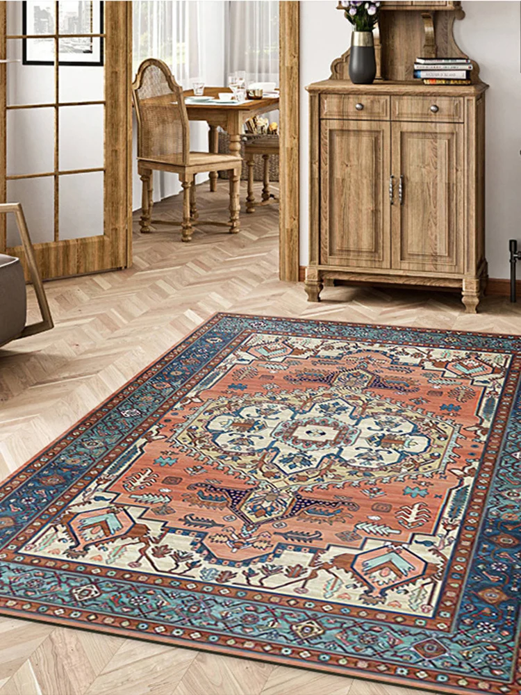 American Retro Carpets Living Room Rugs Printed Soft Persian Rug Large Nordic Morocco  Bedroom Decor Bedside Cloakroom Mat