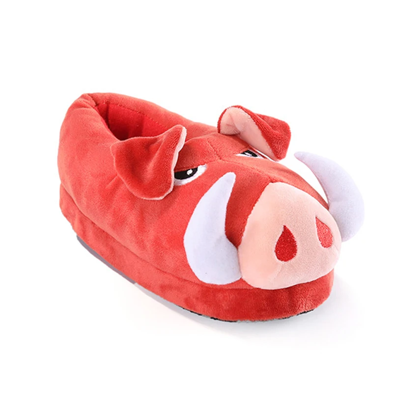 Winter Creative Dinosaur Cotton Slippers Women Cartoon Tyrannosaurus Rex Plus Velvet Warm Home Slippers Non-slip Floor Shoes