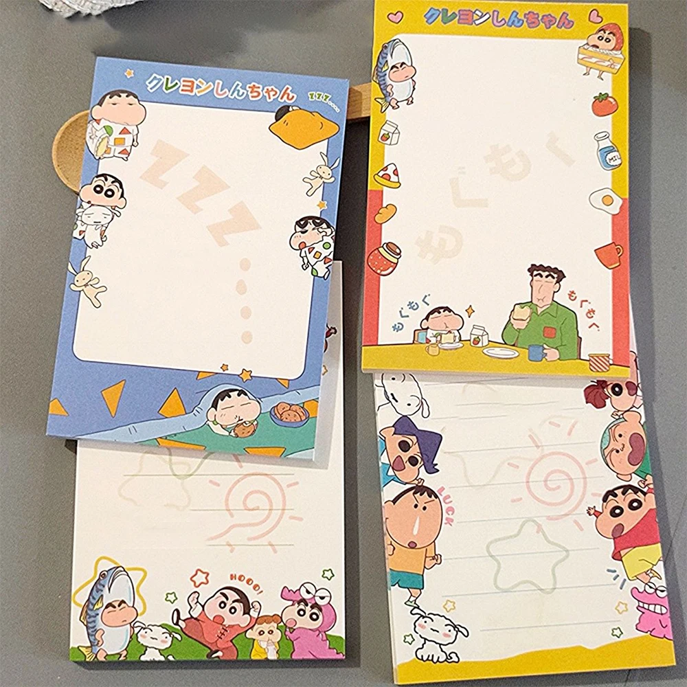 Crayon Shin Chan A7 Notebook Anime Small Notepad Kawaii TearableNnon Adhesive Notebook Cartoon Student Stationery Gift