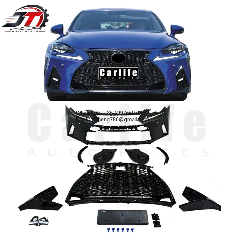 New style Car Bumpers Parts for Lexus IS IS250 IS300 ISF 2013 2014 2015 2016 Year Facelift to 2021 4IS Model with Bumpers Grille
