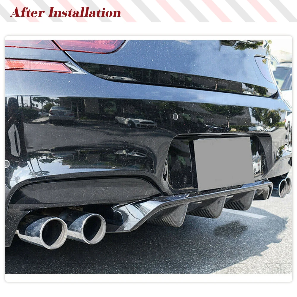 Carbon Fiber Car Rear Diffuser fits for BMW F06 F12 F13 M6 2013-2018 Bumper Cover Lower Lip Spoiler Valance Protector