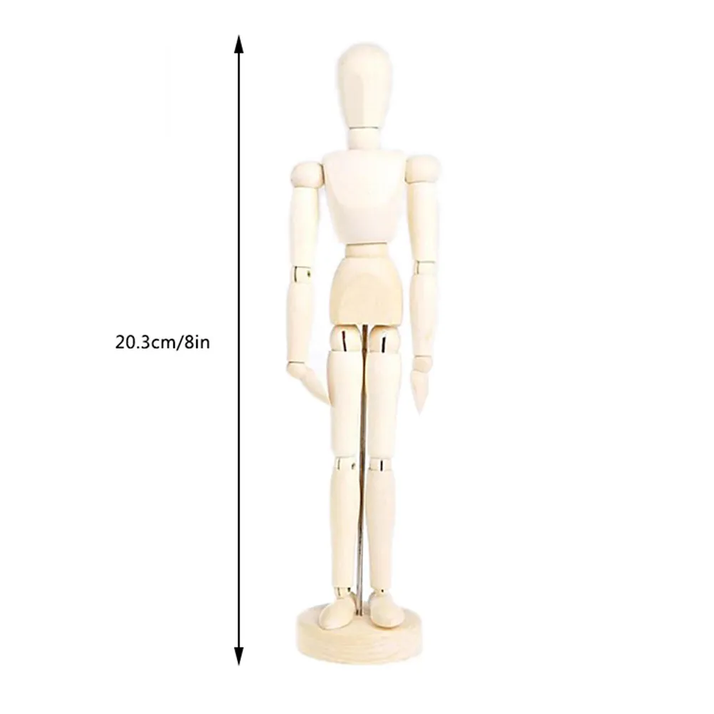 4.5/5.5/8 In Artist Movable Limbs Male Wooden Toy Figure Model Mannequin Bjd Art Sketch Draw Action Toy Figures Educational Toys