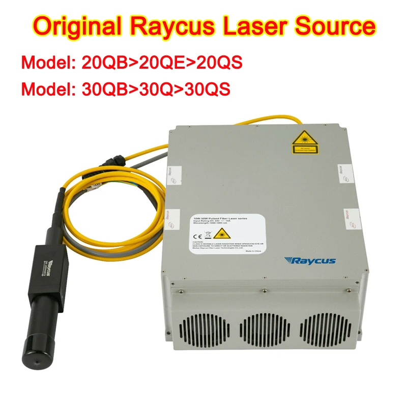 الأصلي Raycus الألياف مصدر الليزر 20 واط 30 واط 50 واط 100 واط QB QE QS QA 1064nm للمجوهرات المعدنية النقش قطع آلة وسم استخدام