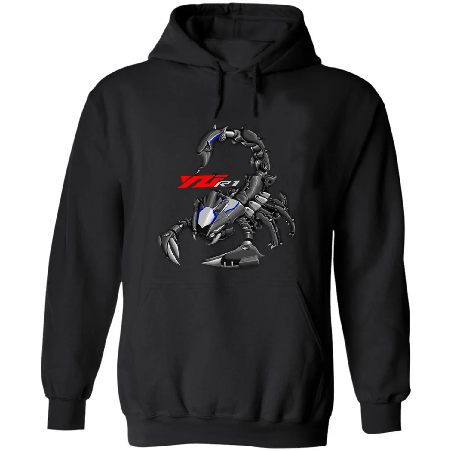 Classic Japanese Motorcycle YZF R1 Scorpion Inspiration Pullover Hoodie New 100% Cotton Casual Mens Sweatshirt Rider Streetwear