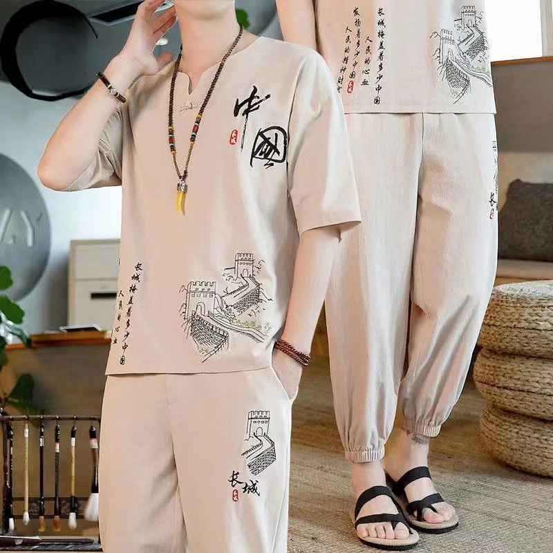ensemble-deux-pieces-d'ete-pour-homme-en-coton-et-lin-style-tang-decontracte-coupe-ample-style-bouddhiste-zen-tenue-traditionnelle-hanfu