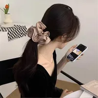 Vintage Solid Large Intestine Twisted Scrunchie For Women Girls Hair Tie Sweet Hair Band Hair Ring Fashion Hair Accessories 5
