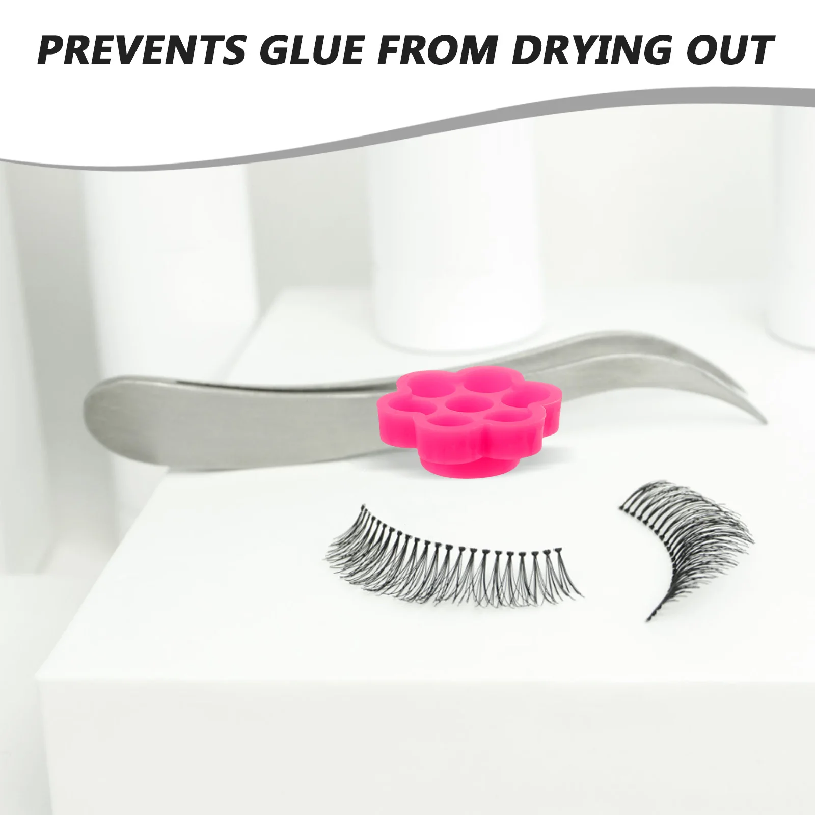 

100pcs Eyelash Glue Cups Flower Shaped Lash Extension Holder Durable Portable For Diy Beauty Salon Supplies Eyelash Containers