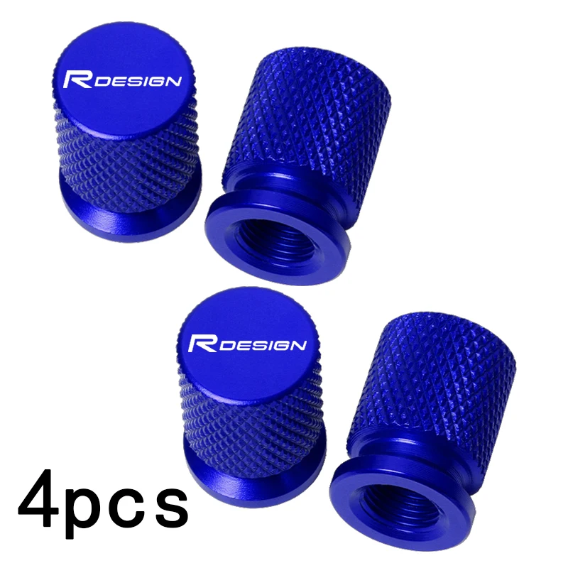 For Volvo R Design RDesign V40 V50 C30 S60 XC60 XC90 XC40 V60 S40 XC70 C70 C40 Car Wheel Tire Valve Caps Tyre Stem Covers