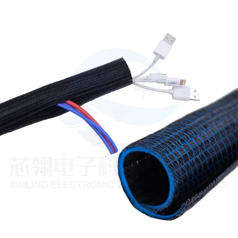 1/6M Expandable Sleeving Self Close Braided PET Insulate Cable Sock Tube Loom Split For Pipe Line Organizer Wire Wrap Protection