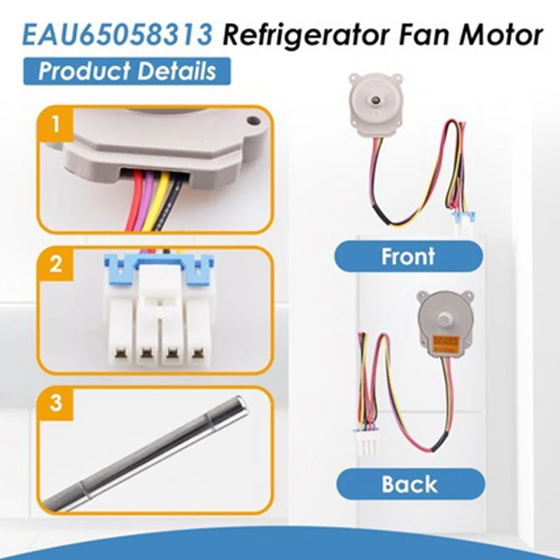 EAU65058313 Refrigerator Evapoartor Fan Motor  For  Kenmore Freezer  Replace EAU63103001 AP7178307 PS16662420 DC12V