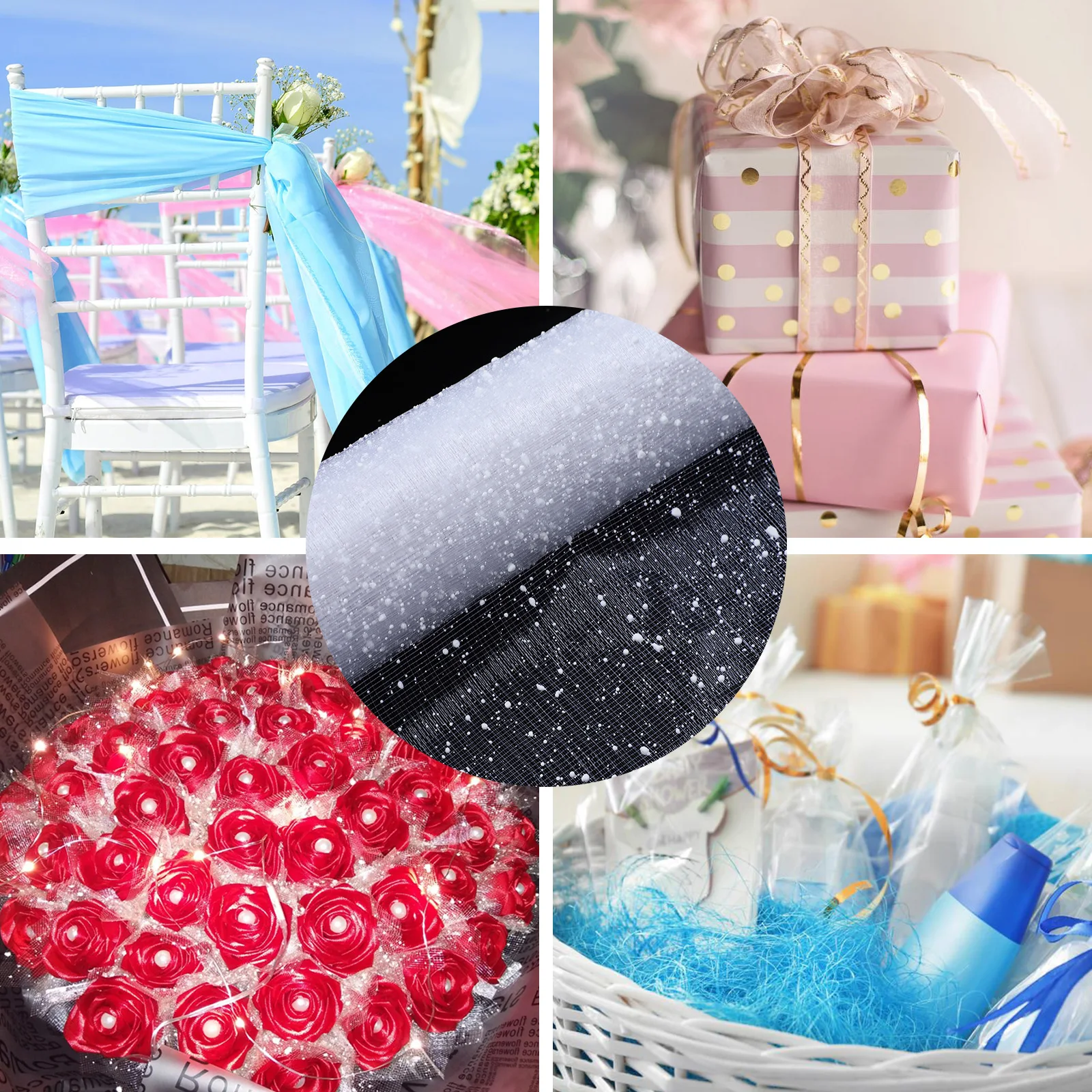 

Yarn Bouquet Gauze Wrapping Material Flower DIY Packaging Decoration Lovely Pattern Details Clear Layout Excellent