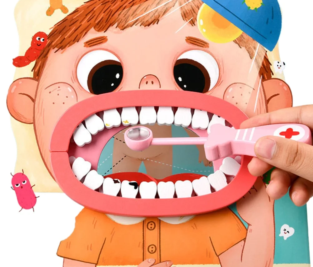 Odontoiatria orale per bambini in legno transfrontaliero piccolo medico infermiere simulato dentista set giocattolo medico per casetta da gioco