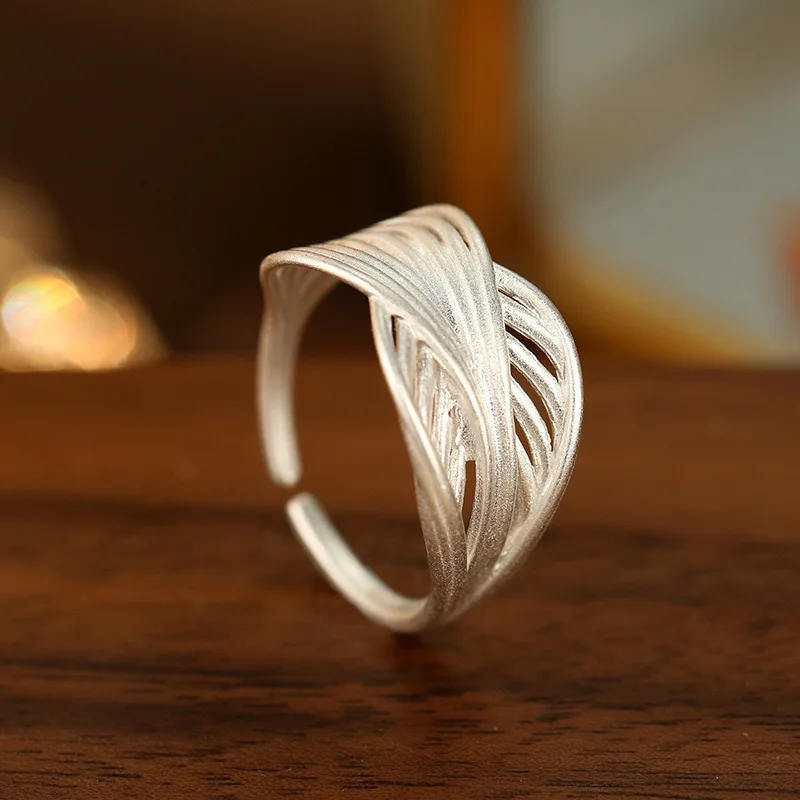 خواتم من الفضة الإسترليني عيار 925 للنساء، خاتم كلاسيكي مصنوع يدويًا وقابل للتعديل، هدية بيجو للسيدات #4