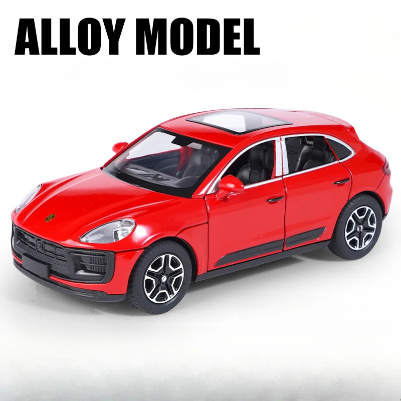 Diecast 1:32 Scale Porsche Macan Alloy Car Model Metal Toy Vehicles Children Boys Gift Collective Voiture Miniature Sound Light