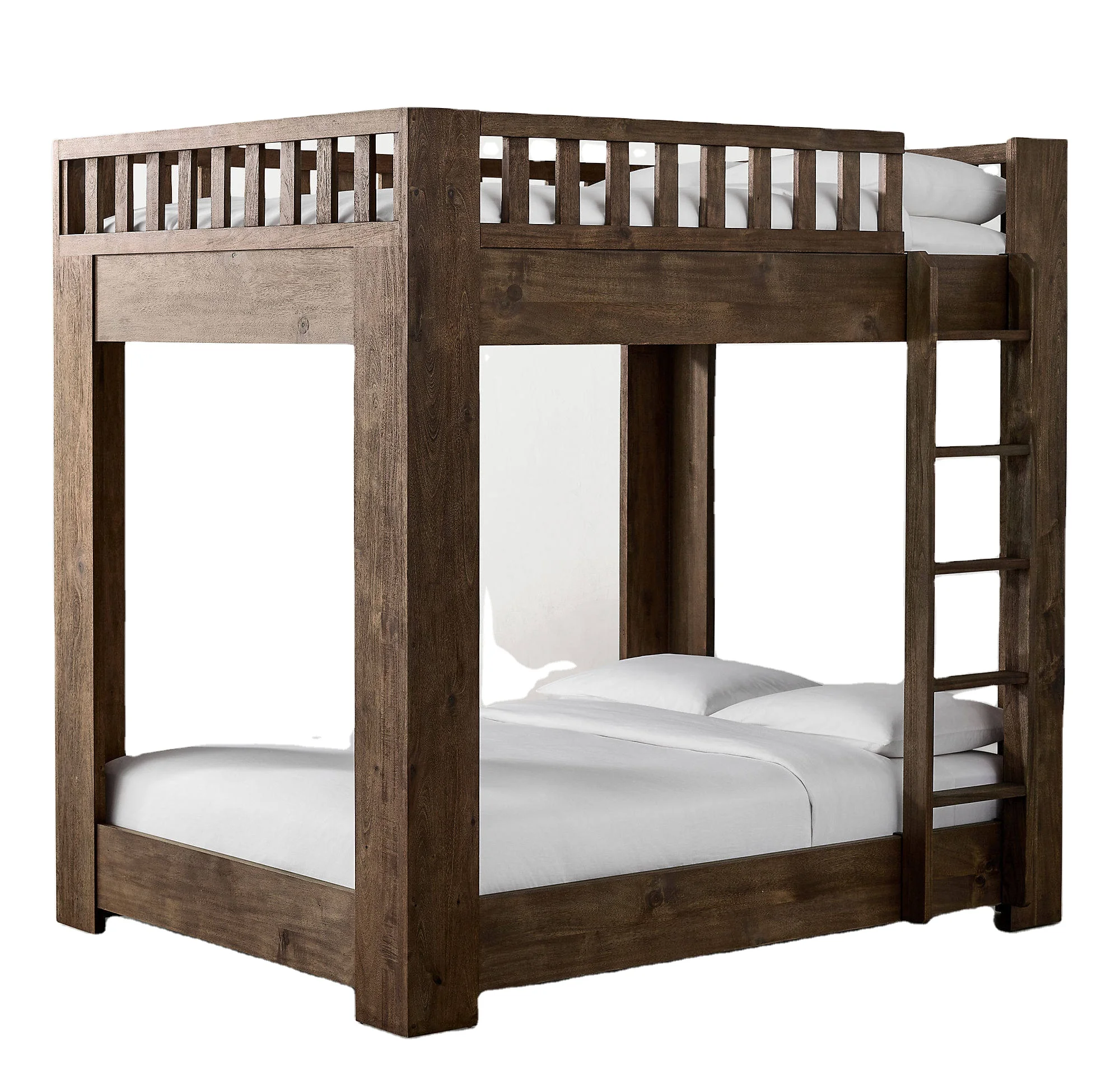 ^American Farmhouse Callum Solid Wood Bunk Bed Twin Over Twin Storage Kids Custom Color Size Made in China