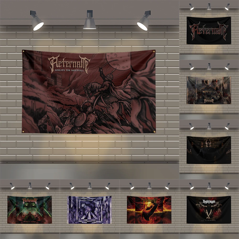

3x5 Ft A-Aeternams Heavy Metal Band Flag Rock Music Wall Banner for Bedroom Studio Bar Concert Outdoor Decor