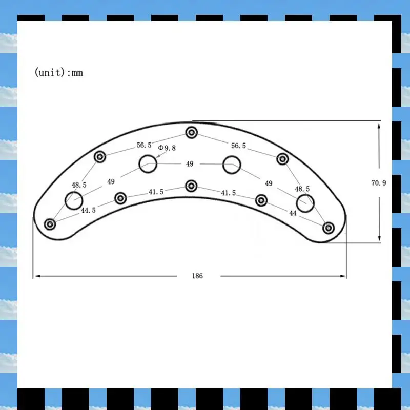ABME Guitar Switch Control Plate Curved 8 Hole 3 Pot Stingray Musicman Jazz Bass Parts