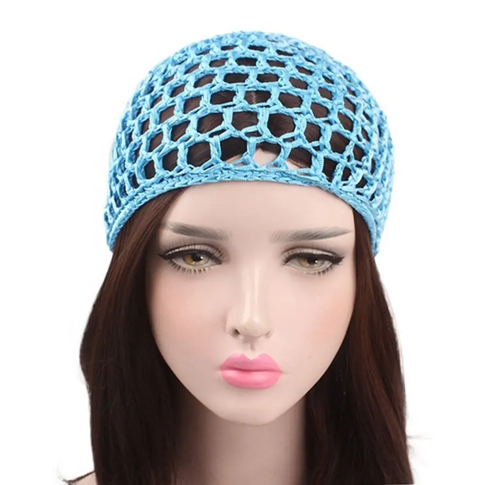 Fashion Multi-color Sleeping Night Cover Crochet Hair Net Snood Net Hat Mesh Cap