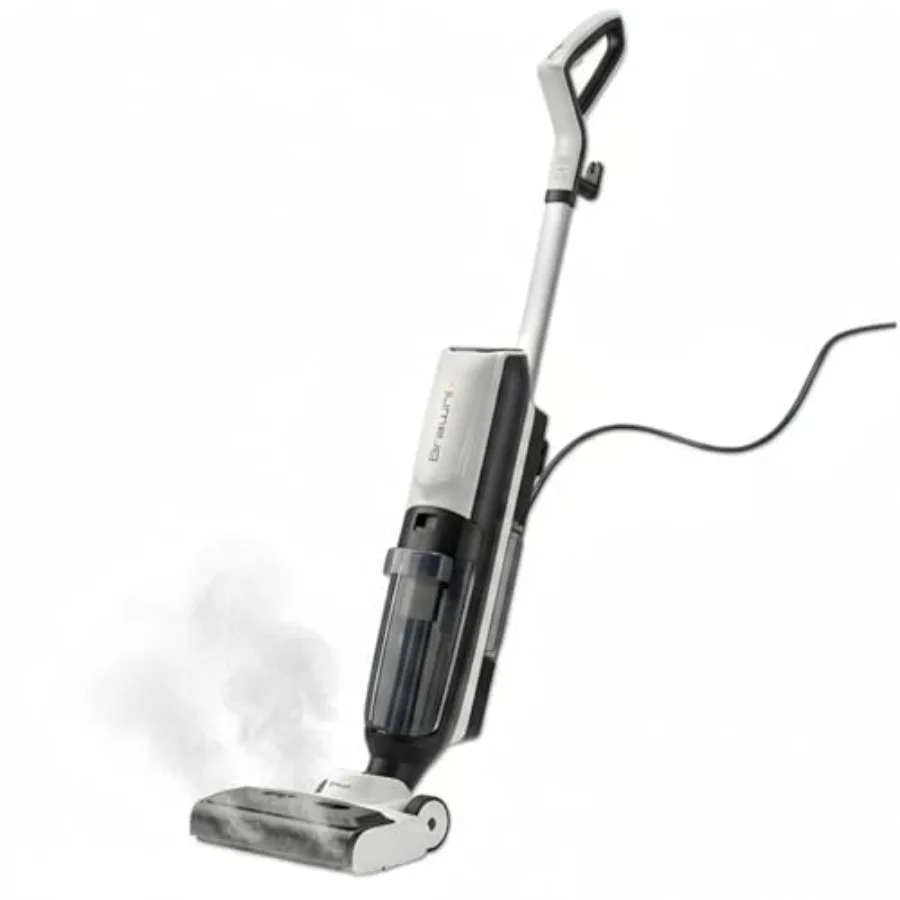 3-in-1 Steam Wet Dry Vacuum for Hard Floors with Digital Display Automatically Cleans Debris Deep Scrubs Surfaces and Sanitizes