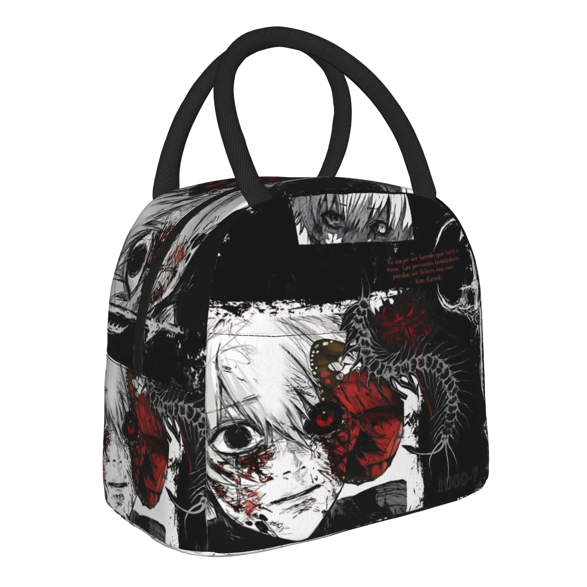 Halloween Tokyo Ghoul Kaneki Insulated Lunch Bag Insulation Bento Pack Rice Bag  bolsa Student Bento Lunch Handbag Insulation